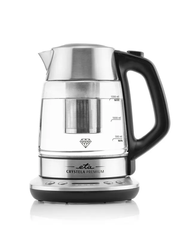 ETA | Kettle | Crystela Premium ETA915390000 | Electric | 2200 W | 1.5 L | Glass | 360° rotational base | Stainless steel/Glass