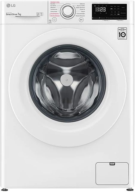 LG Washing Machine F4WN207S3E Energy efficiency class D, Front loading, Washing capacity 7 kg, 1400 RPM, Depth 56 cm, Width 60 cm, Display, LED, Steam function, White