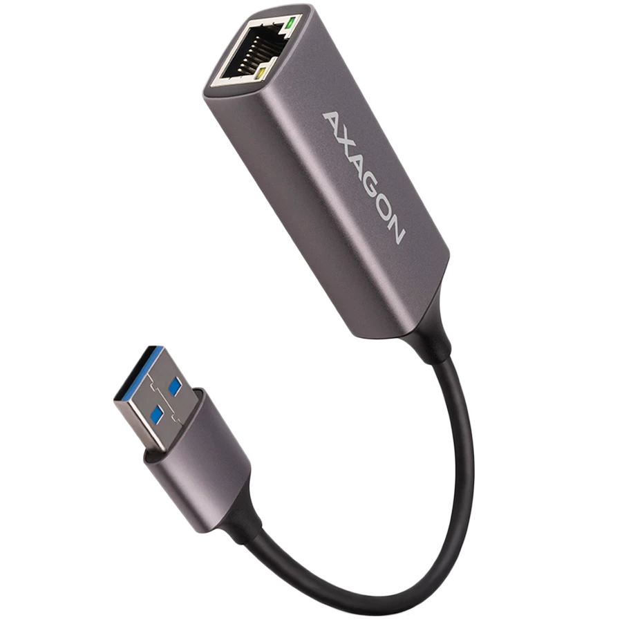 AXAGON ADE-TR Type-A USB3.2 Gen 1 - Gigabit Ethernet 10/100/1000 Adapter, metal, titan grey