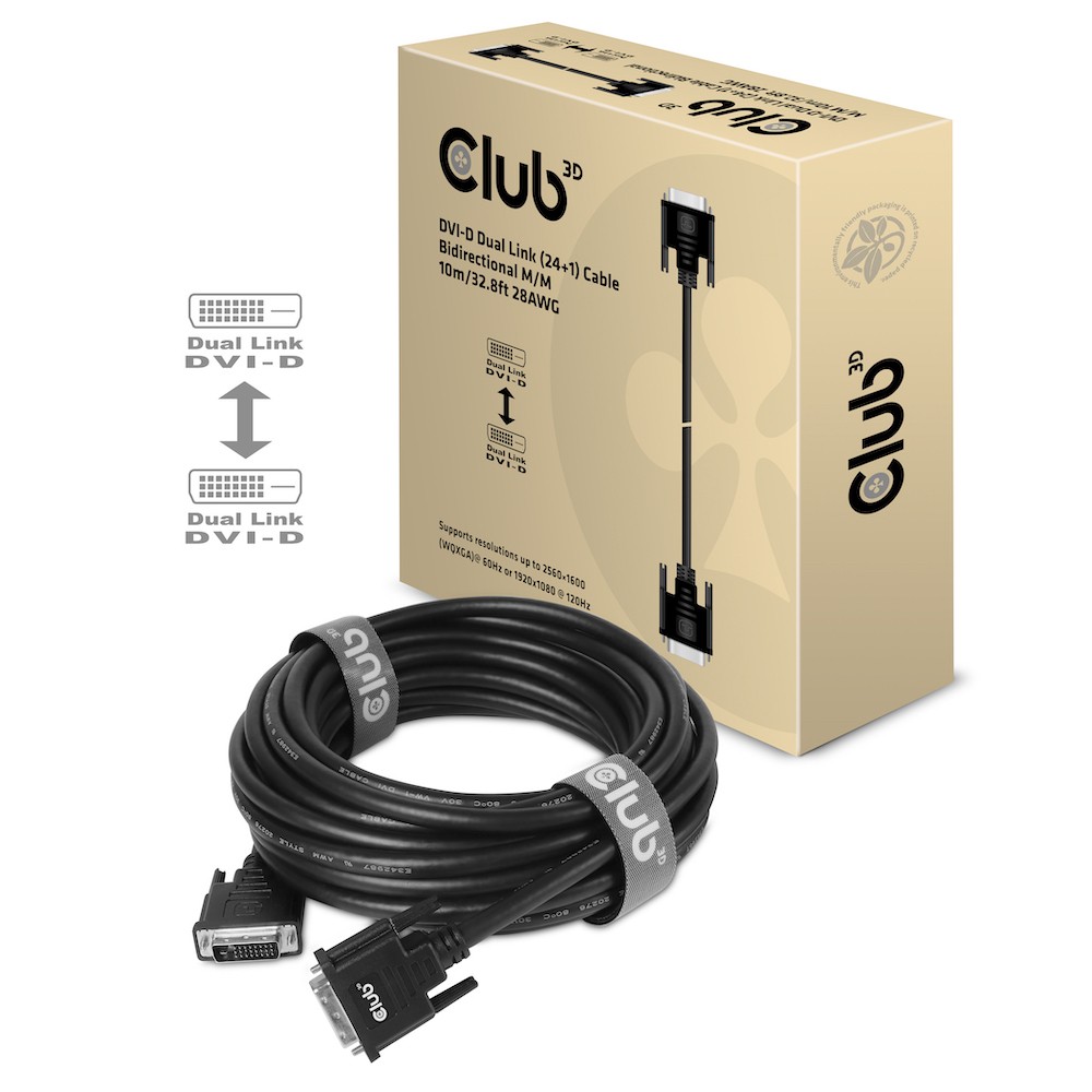 CLUB 3D Dual Link DVI-D cable M/M 10m