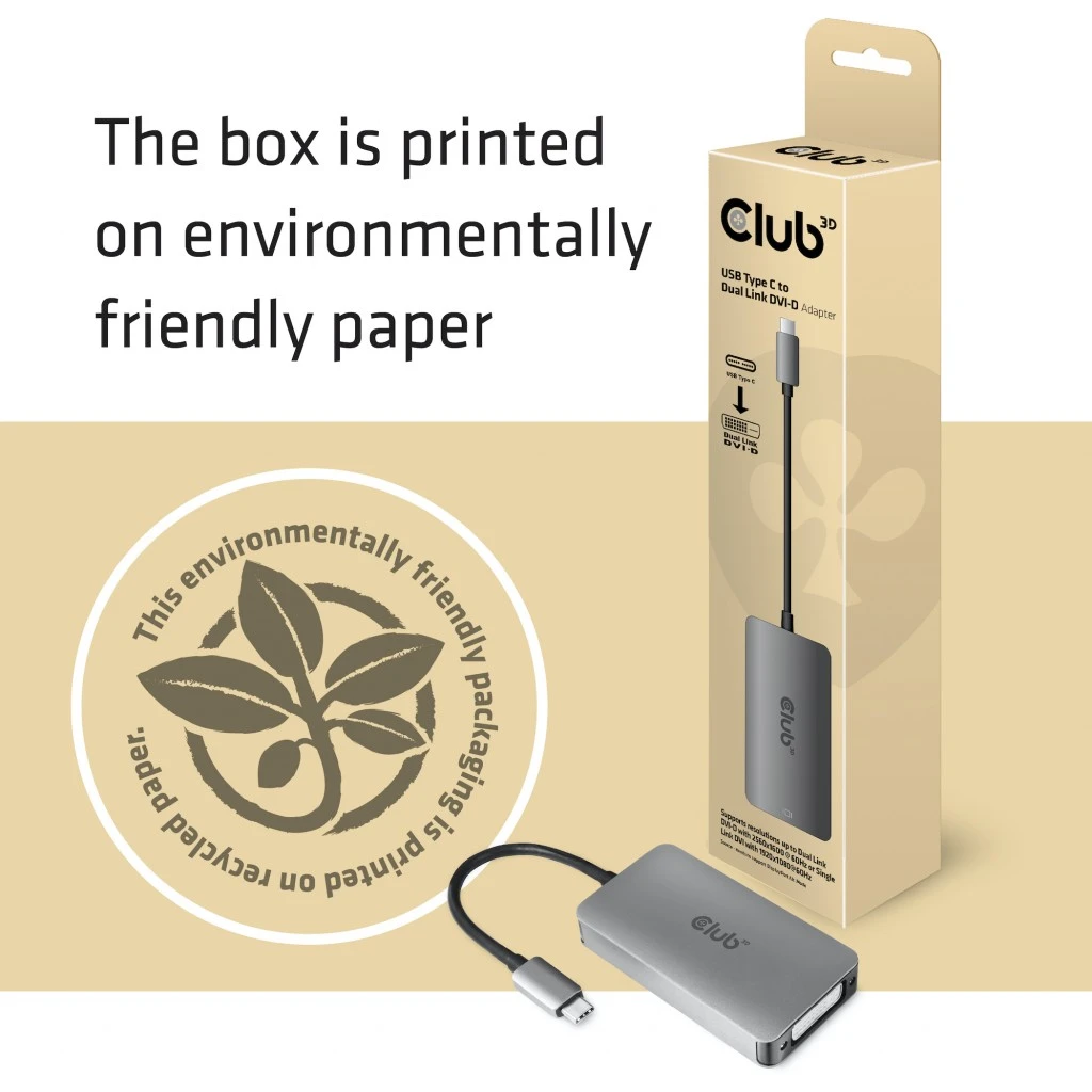 CLUB 3D USB C-DVI-I DUAL LINK no HDCP