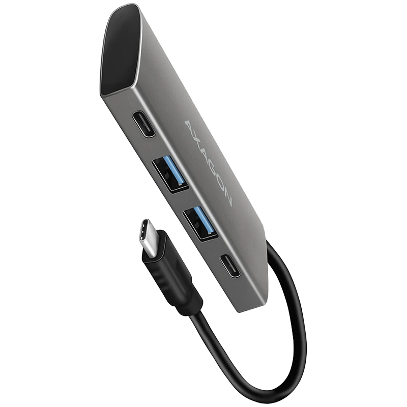 AXAGON HMC-4G2 2x USB-A + 2x USB-C, USB-C 3.2 Gen 2 10Gbps hub, 13cm USB-C cable