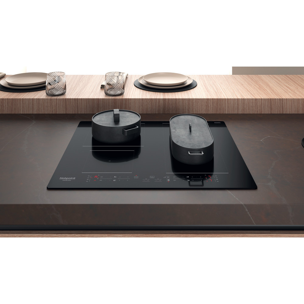 Hotpoint Hob HB 4860B NE Induction, Number of burners/cooking zones 4, Touch, Timer, Black