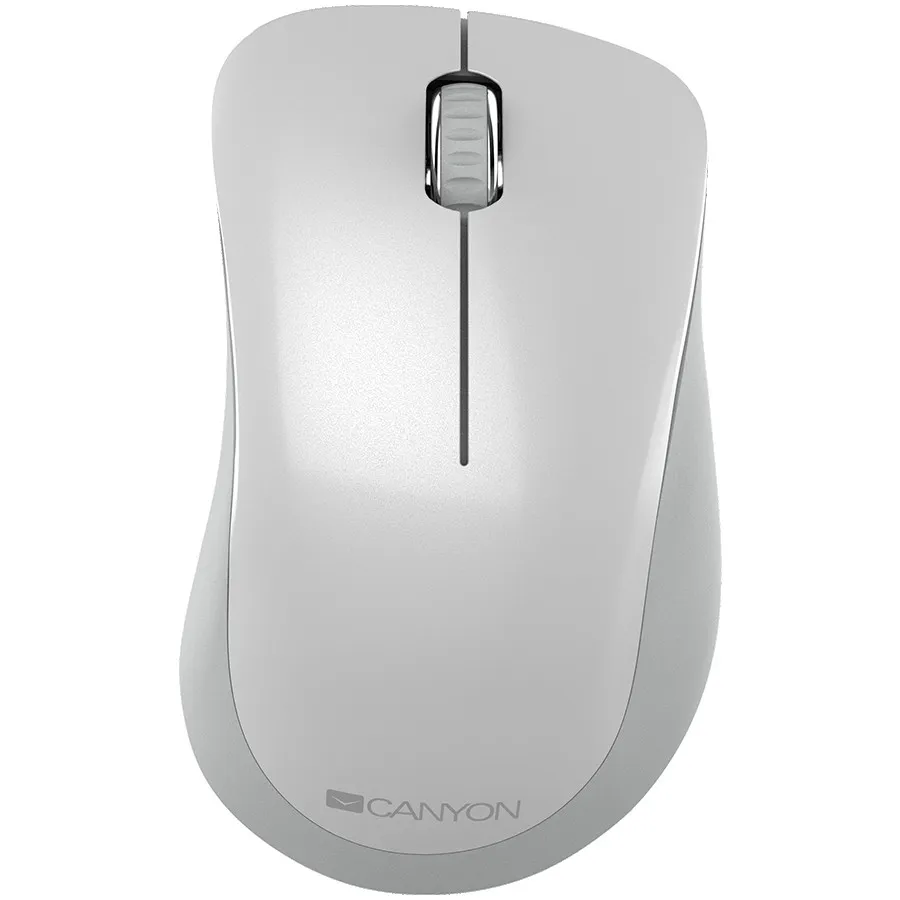 CANYON MW-11, 2.4 GHz  Wireless mouse ,with 3 buttons, DPI 1200, Battery:AAA*2pcs  ,pearl white grey67*109*38mm 0.063kg