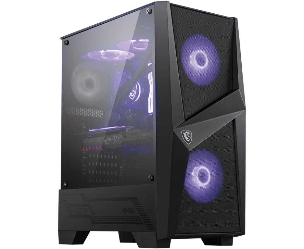 MSI MAGFORGE100M arvutikorpus Midi Tower Must, Läbipaistev
