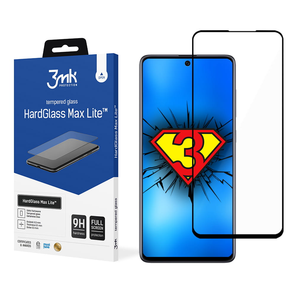3MK HardGlass Max Lite Samsung, Galaxy A71/72, Hybrid glass