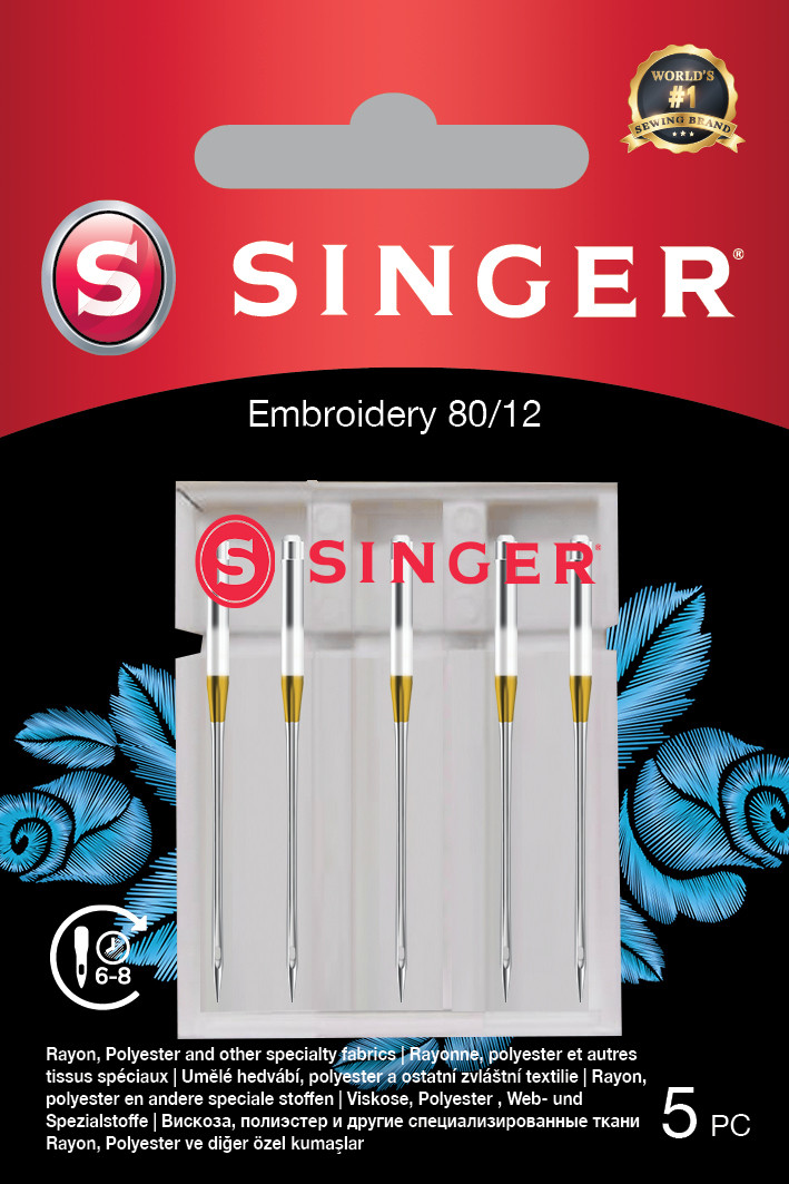 Singer Embroidery Needle 80/12 5PK