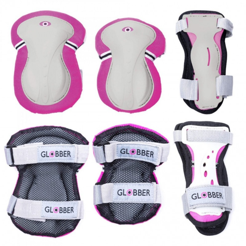 GLOBBER elbow and knee pads PROTECTIVE JUNIOR  DEEP PINK XS RANGE B ( 25-50KG ),541-110 | Globber