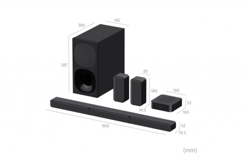 Sony | HT-S40R 5.1ch Home Cinema Soundbar with Wireless Rear Speakers | Black | No | USB port | Wi-Fi | Bluetooth | Wireless connection