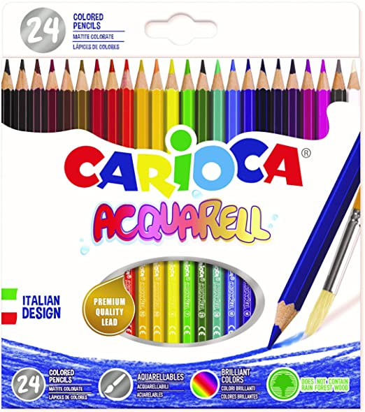 Värvipliiatsid Carioca Acquarell, 24tk