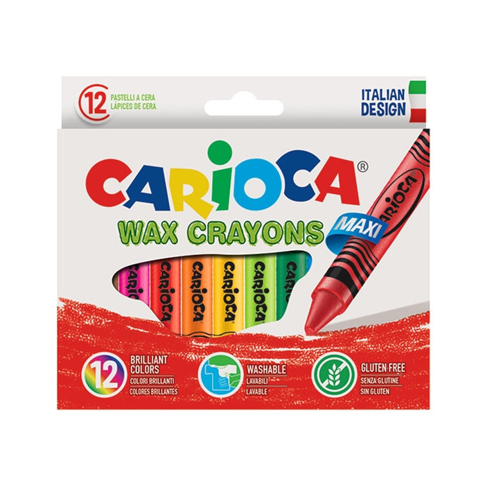 Rasvakriidid Carioca Maxi Wax Crayons, 12tk