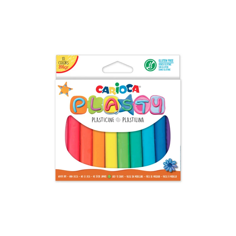 Plastiliin Carioca Plasty Bar, assortii, 10tk, 200g