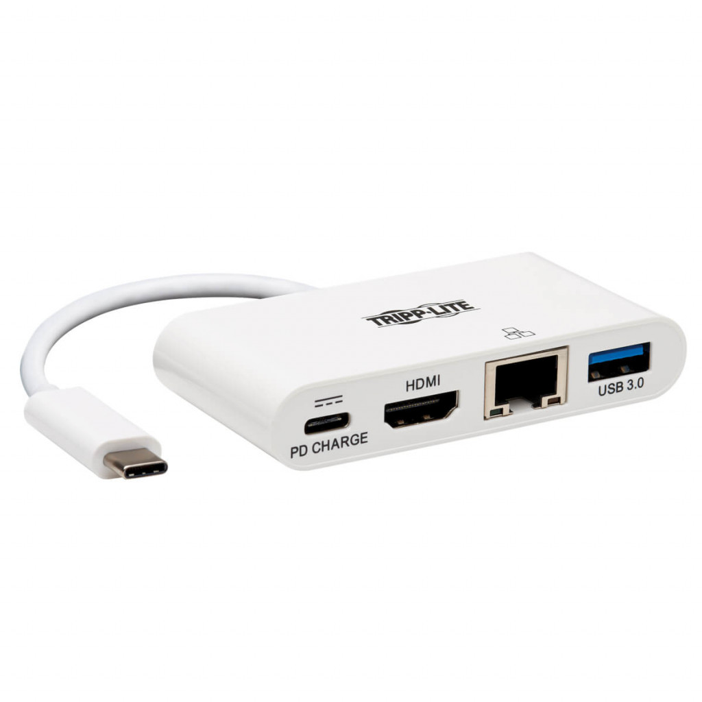 Tripp Lite USB-C Dock U444-06N-H4GU-C Single Display/1xHDMI/up to sngle 4K/1xUSB 3.2/support PD 60W/White/Power Supply not included