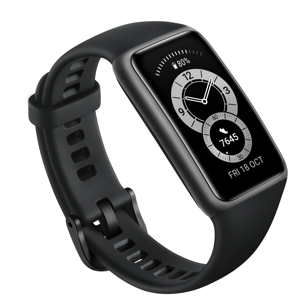 Huawei Band 6 Smart watch, AMOLED, Touchscreen, Heart rate monitor, Activity monitoring 24/7, Waterproof, Graphite Black