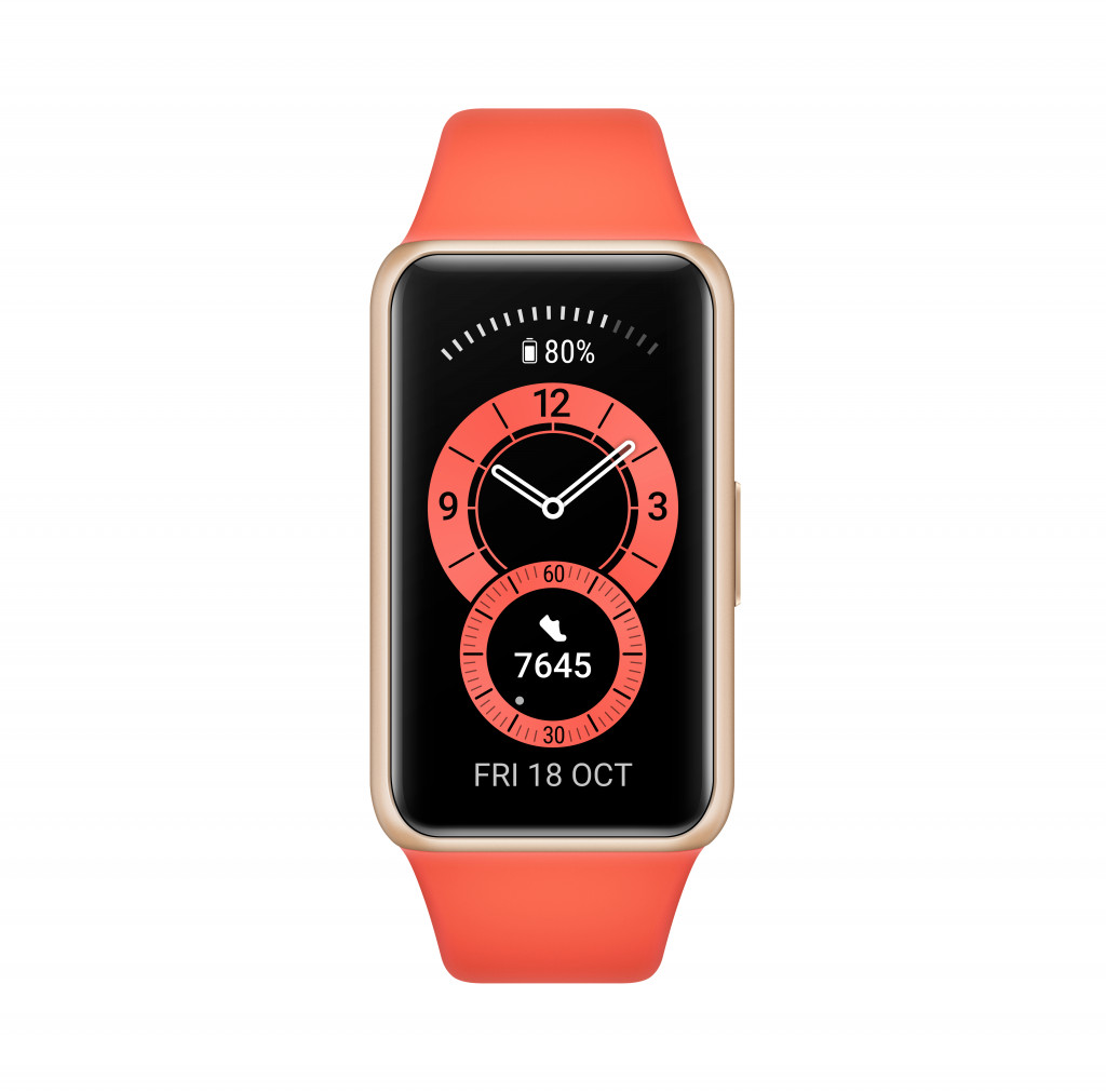 Huawei Band 6 Smart watch, AMOLED, Touchscreen, Heart rate monitor, Waterproof, Bluetooth, Amber Sunrise