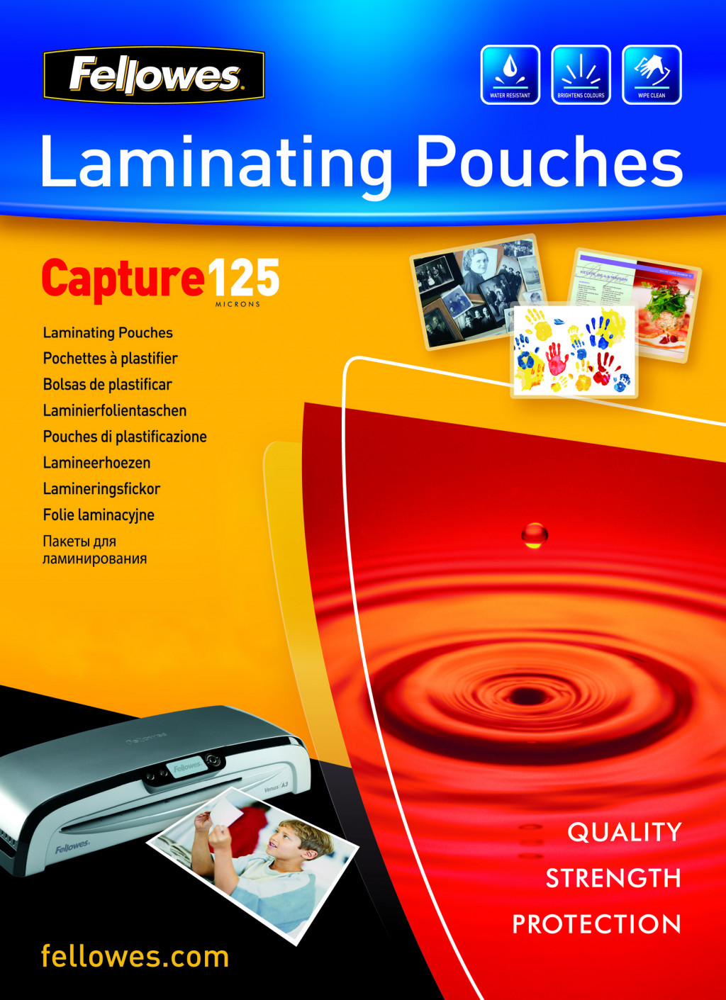 Fellowes Laminating Pouch PREMIUM ImageLast 125 µ, 216x303 mm - A4, 100 pcs Fellowes Laminating Pouch PREMIUM A4 Glossy