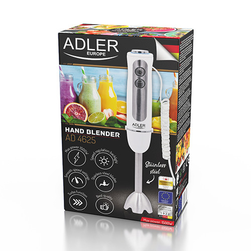 Adler | AD 4625w | Hand blender | Hand Blender | 1500 W | Number of speeds 5 | Turbo mode | White