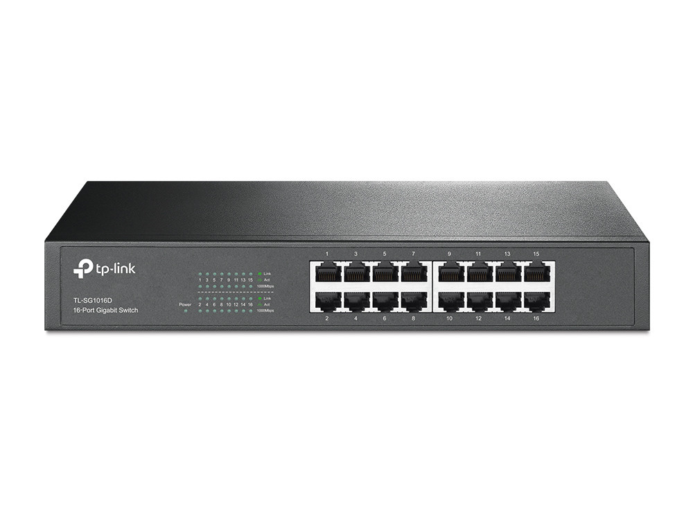 TP-LINK | Switch | TL-SG1016D | Unmanaged | Desktop/Rackmountable | Power supply type External