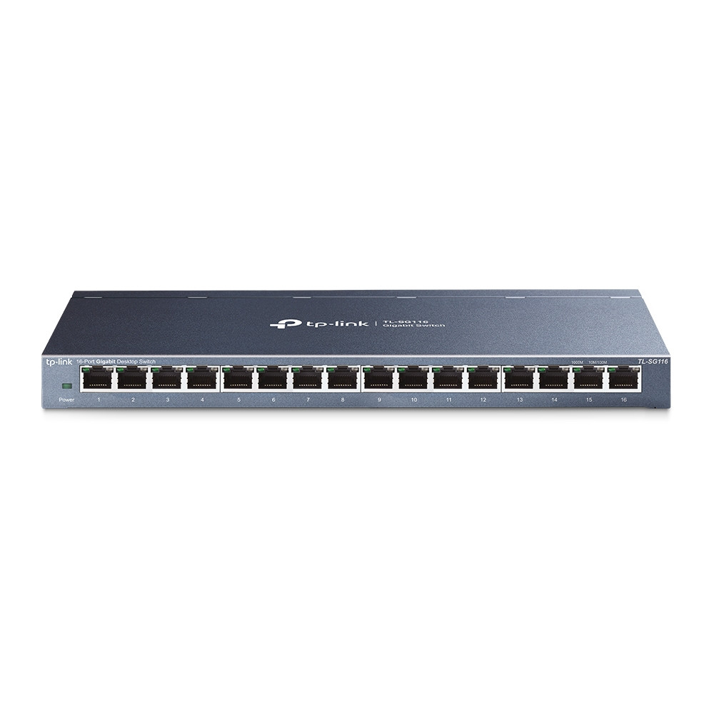 TP-LINK | 16-Port Gigabit Switch | TL-SG116 | Unmanaged | Desktop | 1 Gbps (RJ-45) ports quantity | 10 Gbps (RJ-45) ports quantity | SFP ports quantity | SFP+ ports quantity | Combo ports quantity | PoE ports quantity | PoE+ ports quantity | Power supply type | month(s)