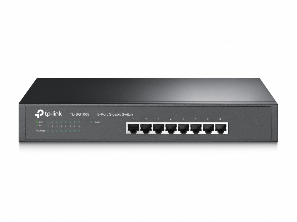 TP-LINK | 8-Port Gigabit Switch | TL-SG1008 | Unmanaged | Desktop/Rackmountable | 1 Gbps (RJ-45) ports quantity | 10 Gbps (RJ-45) ports quantity | SFP ports quantity | SFP+ ports quantity | Combo ports quantity | PoE ports quantity | PoE+ ports quantity | Power supply type | month(s)