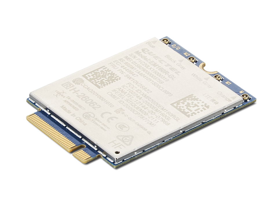 Lenovo | Wireless cellular modem - 4G LTE Advanced - M.2 Card - 1 Gbps | Quectel EM160R-GL | 42 x 30 x 2.3 mm | 1 year(s) | 6.8 g