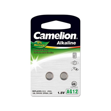 Camelion AG12/LR43/LR1142/386 Alkaline Buttoncell 2 pc(s)