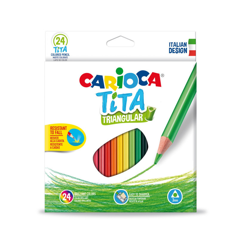 Värvipliiatsid CARIOCA TITA, kolmnurksed, 24 värvi