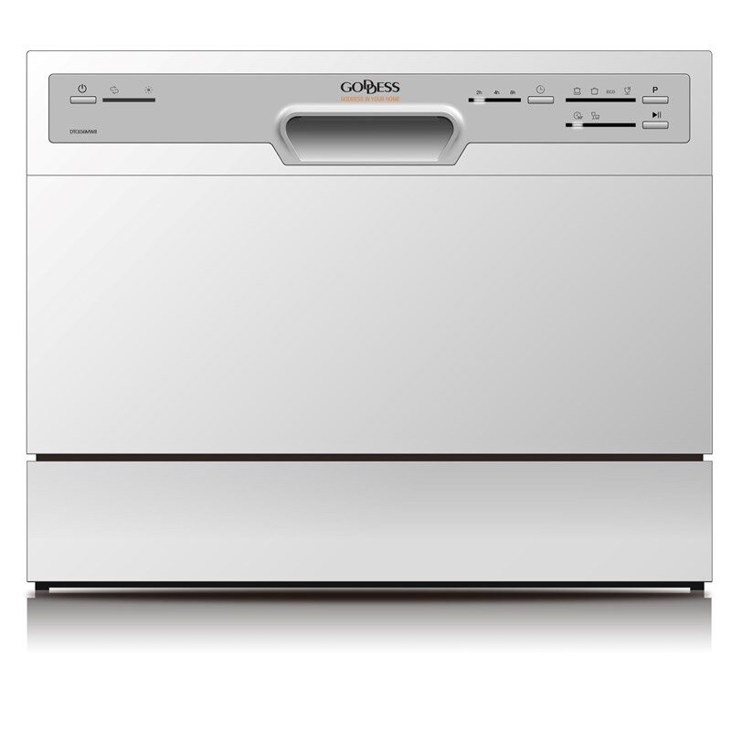 Goddess Dishwasher DTC656MW8F Table, Width 55 cm, Number of place settings 6, Number of programs 6, Energy efficiency class F, White