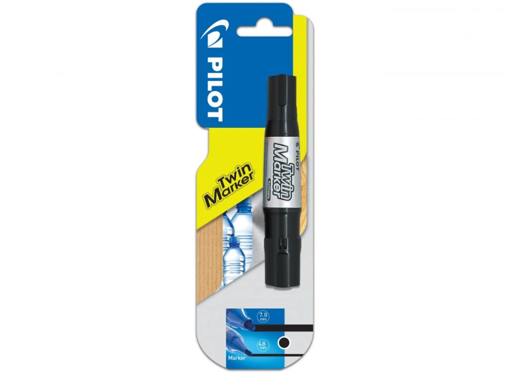 Kahepoolne marker PILOT TWIN, 7 mm, 4,8 mm, must