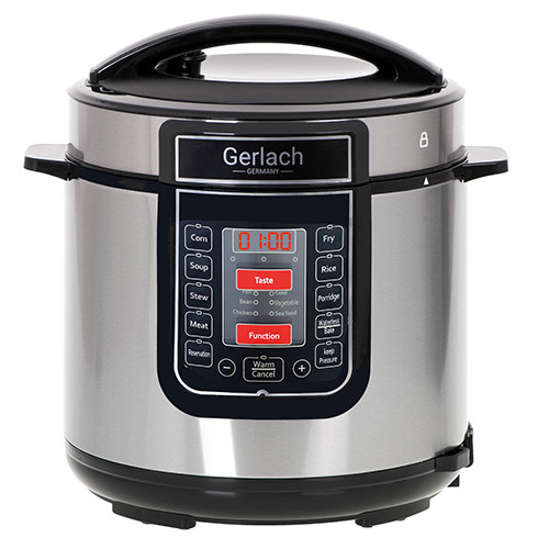 Gerlach Multifunction Electric Pressure Cooker GL 6412 Stainless steel/Black, 6 L, Number of programs 14, Lid included