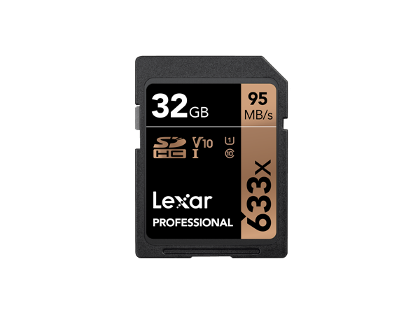 Lexar Professional 633x SDHC UHS-I SDHC, 32 GB, Class 10, U1, V10, 95 MB/s