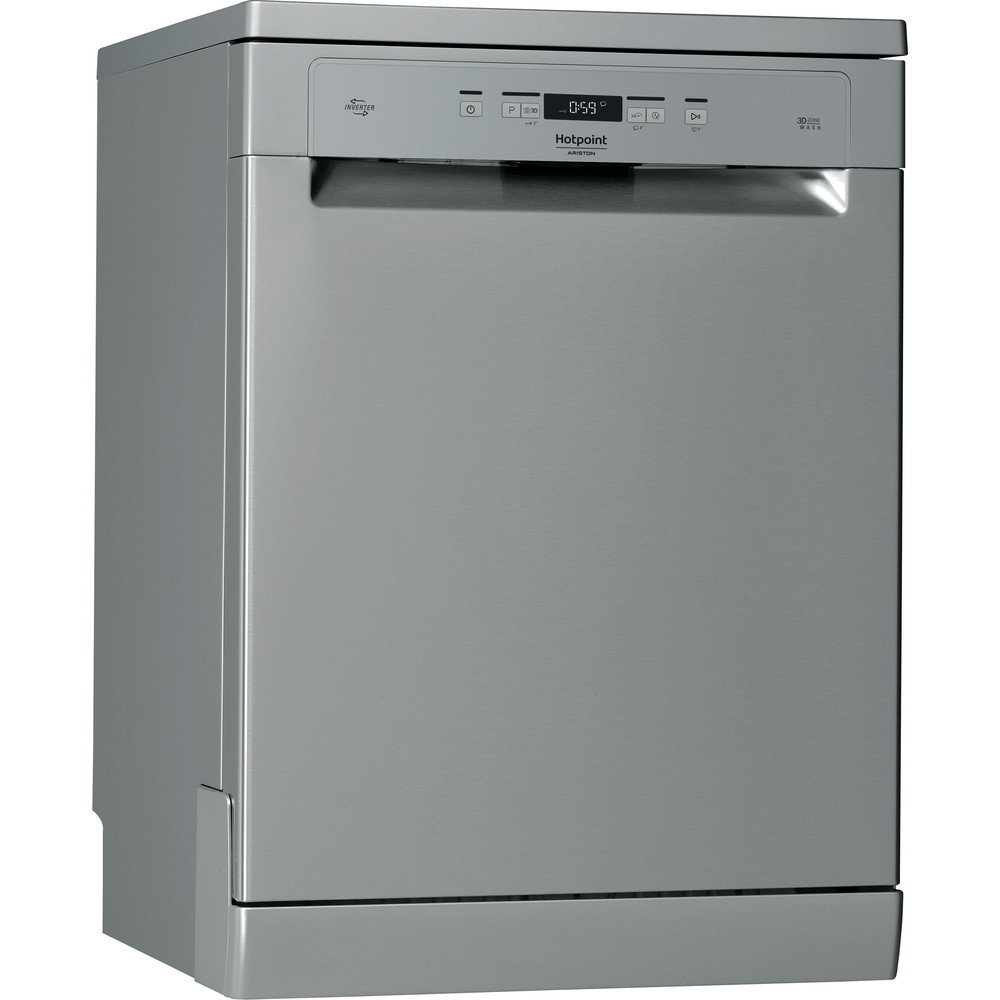 Free standing | Dishwasher | HFC 3C41 CW X | Width 60 cm | Number of place settings 14 | Number of programs 9 | Energy efficiency class C | Display | AquaStop function | Inox