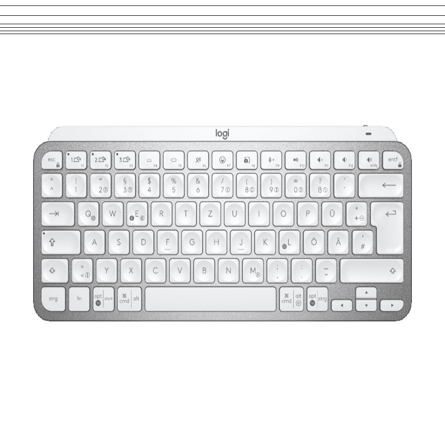 LOGITECH MX Keys Mini Bluetooth Illuminated Keyboard - PALE GREY - US INT'L