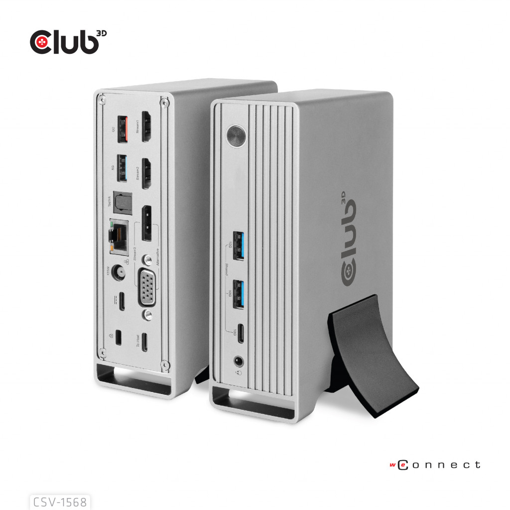 CLUB3D CSV-1568 sülearvuti dokk ja pordireplikaator Dokkimine USB 3.2 Gen 2 (3.1 Gen 2) Type-C Metallik