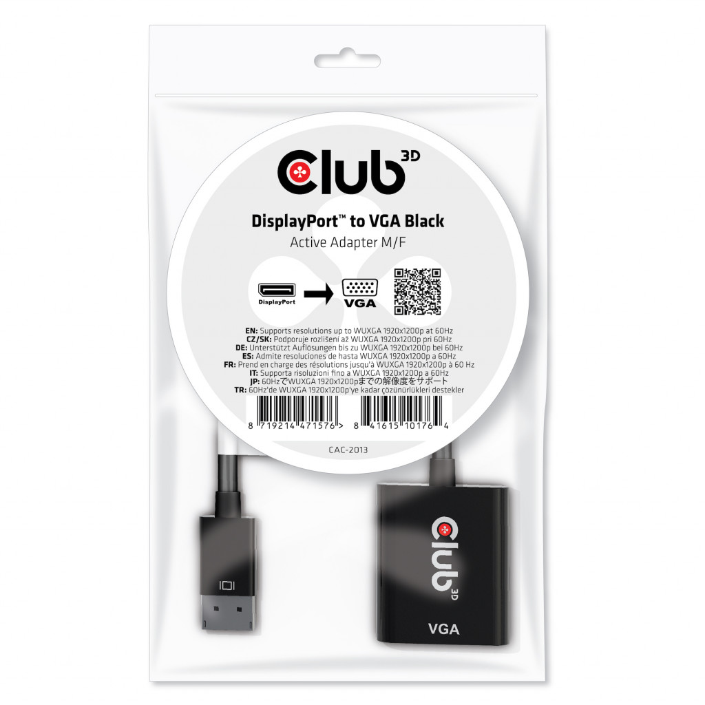 CLUB 3D DisplayPort 1.1A Male To VGA
