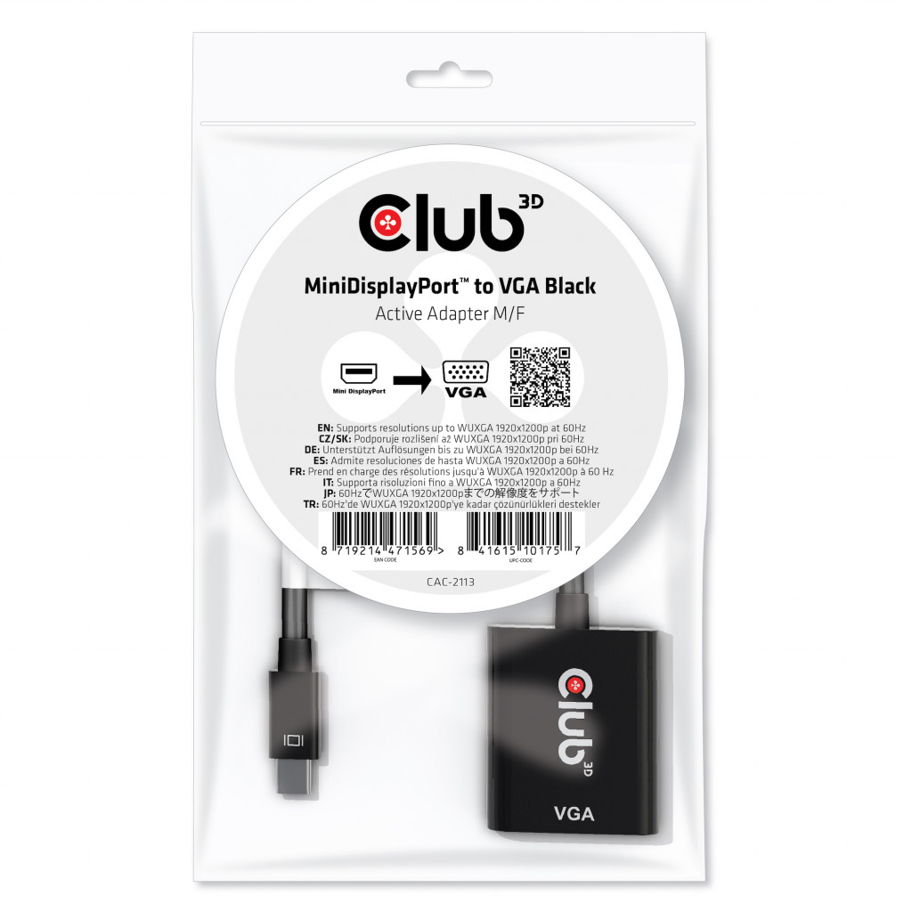 CLUB 3D DisplayPort 1.1A Male To VGA