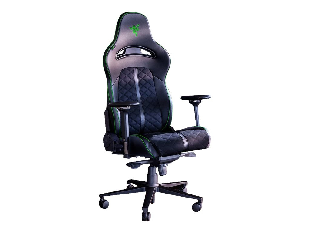 Razer Enki Gaming Chair with Enchanced Customization, Black/Green | Razer mm | EPU Synthetic Leather; Steel; Aluminium | Enki Ergonomic Gaming Chair Black/Green