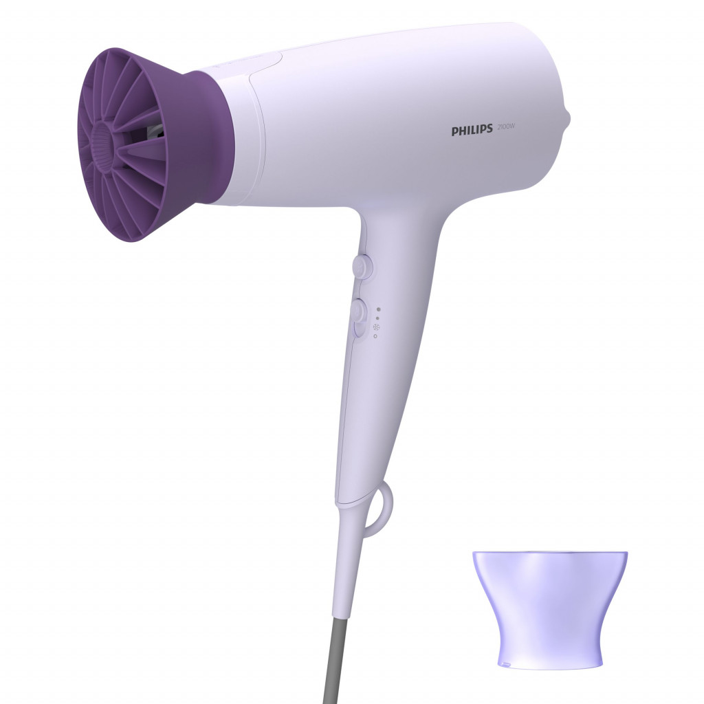 Philips Hair Dryer BHD341/10 2100 W, Number of temperature settings 6, Ionic function, Light purple
