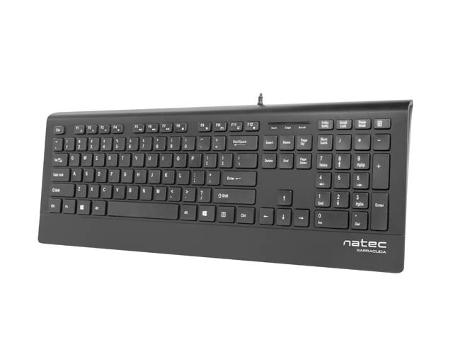 Natec Keyboard, Barracuda, US Layout, Slim | Natec | Keyboard | Barracuda | Standard | Wired | US | Black | 529 g