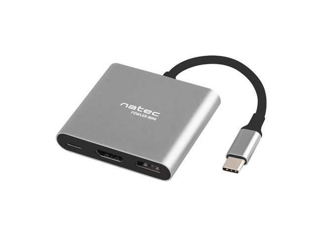 Natec Multi-Port Adapter, Fowler, USB-C, HDMI, USB 3.0 | Natec | USB-C Multiport Adapter | NMP-1607 | Grey | USB Type-C | 0.11 m