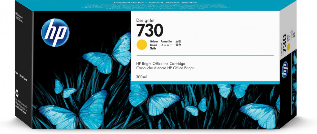 HP No. 730 ink cartridge, yellow, high capacity