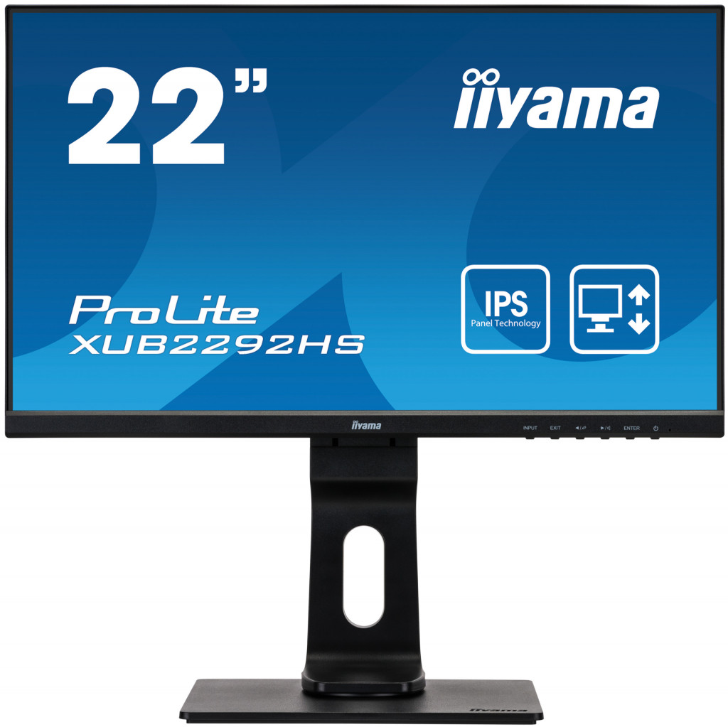 Iiyama Monitor PROLITE XUB2292HS-B1 21.5 ", IPS, 1920 x 1080 pixels, 16:9, 4 ms, 250 cd/m², Matte, 75 Hz, HDMI ports quantity 1