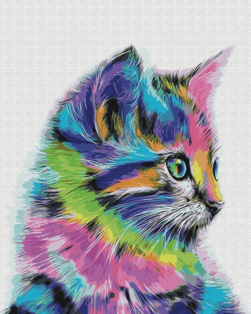 Picture Paint it! Painting by numbers Neon cat