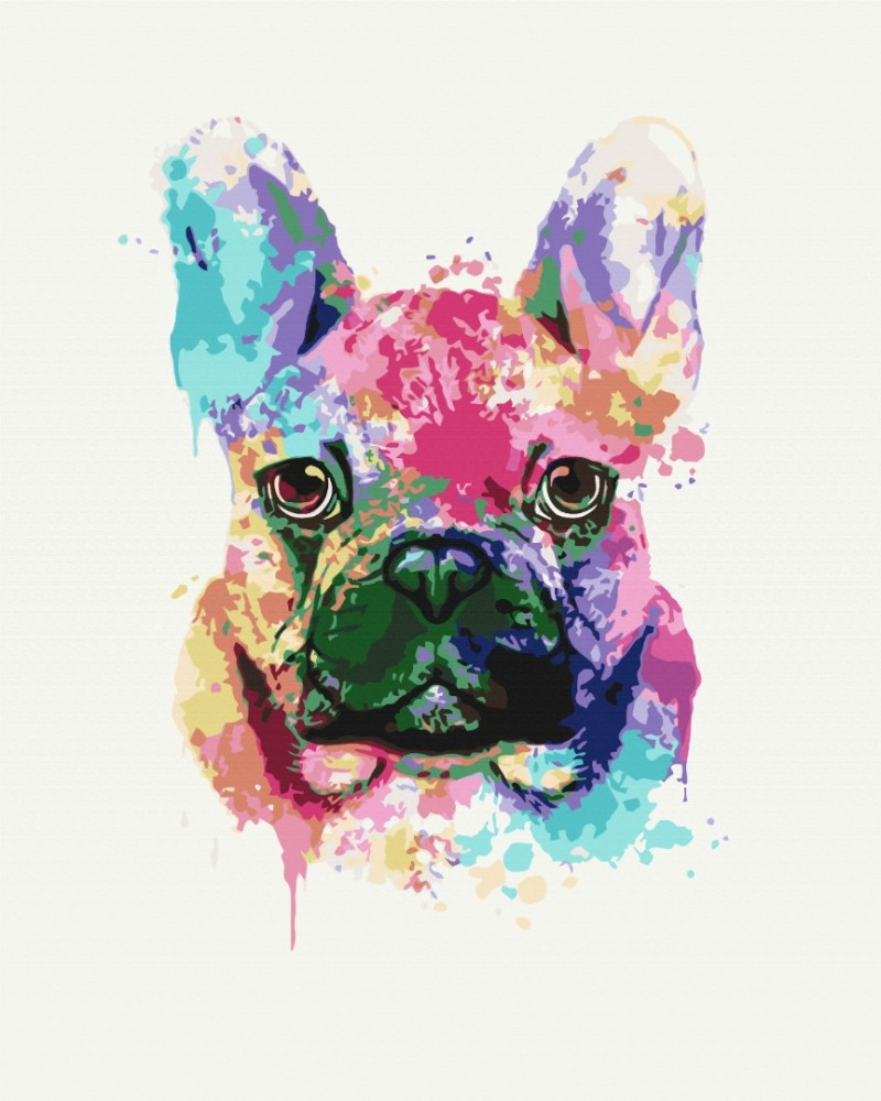 Picture Paint it! Painting by numbers Neon pug