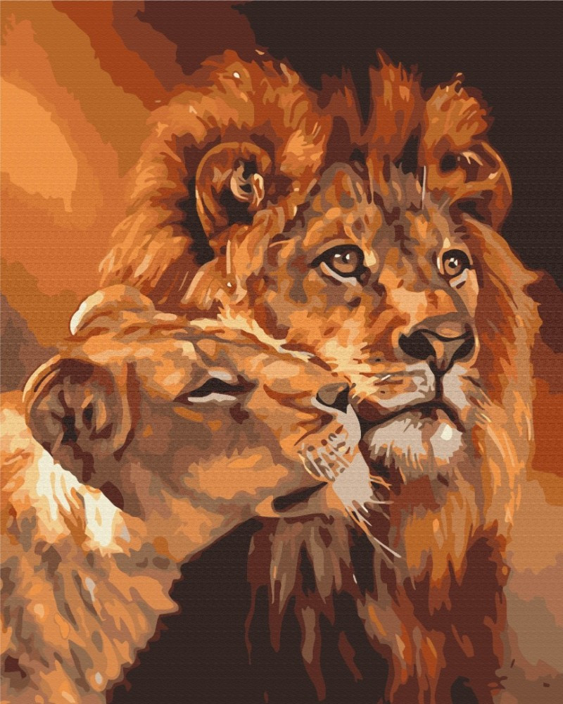 Picture Paint it! Painting by numbers Lions love