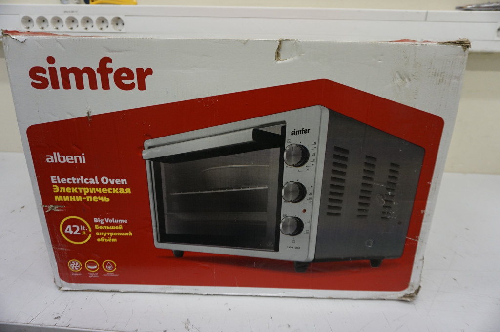 SALE OUT. Simfer M4522.R02N0.WW Midi Oven, Electric, Capacity 36.6 L, 5 functions, Mechanical control, White Simfer Midi Oven M4522.R02N0.WW 36.6 L, Electric, Mechanical, White, DAMAGED PACKAGING ,PAIN DEFECT, With 2 Hot Plates (W/2 Knob Control)