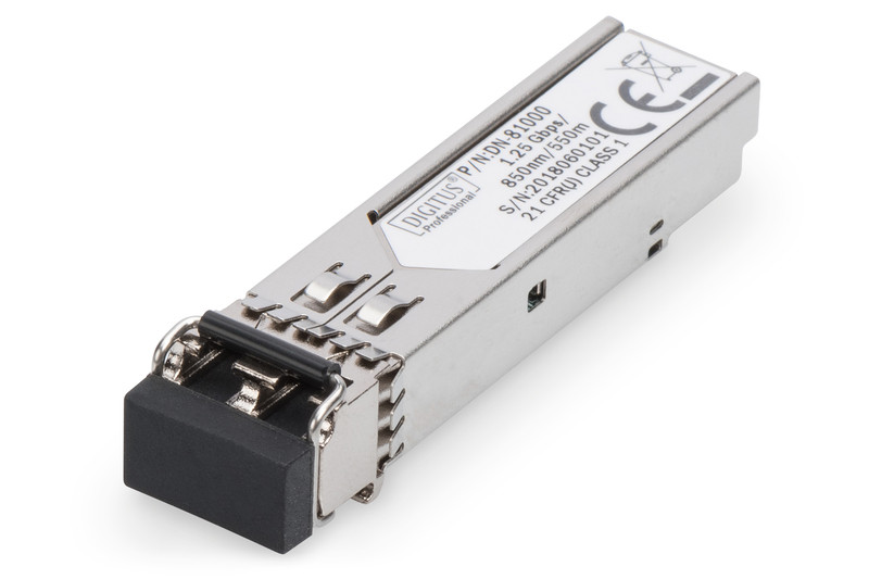 Digitus Mini SFP Module DN-81000 50-62.5/125 μm MMF (Multi-Mode Fiber), Multimode LC Duplex Connector, 1250 Mbit/s, Wavelength 850 nm, Maximum transfer distance 550 m