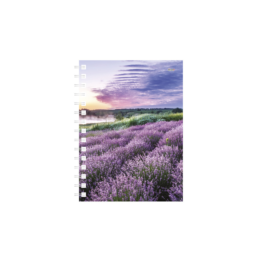 2912211208, Notebook Timer Kantsler Spiral Design "Lavender", ruut