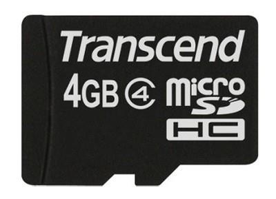 Transcend Mälukaart Micro SDHC 4GB/CLASS4 TS4GUSDC4