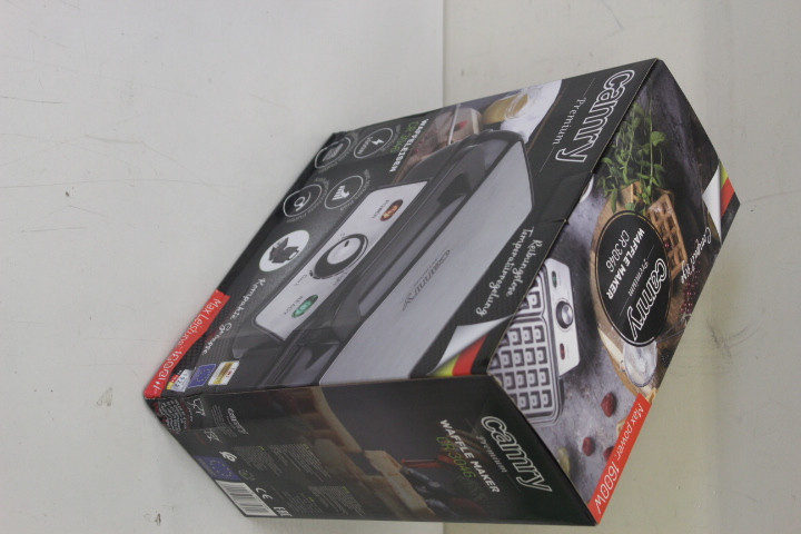 SALE OUT. Camry CR 3046 Waffle maker, Power 1600 W, Black/Stainless Steel Camry Waffle Maker CR 3046 1600 W, Number of pastry 2, Belgium, Black/Stainless Steel, DAMAGED PACKAGING